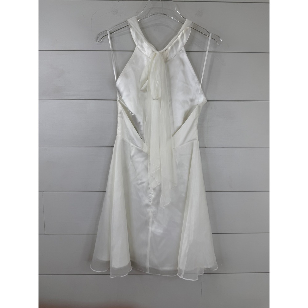 NWT Petal & Pup Anya White Halter Open Back Tulle Mini Dress Bridal US 2 - Picture 5 of 11